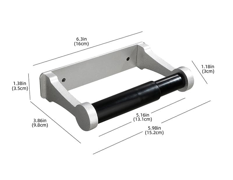 Self-Adhesive Paper Towel Holder, No Drilling Required, Aluminum, Silver, 16x9.8cm, for Kitchen and Bathroom