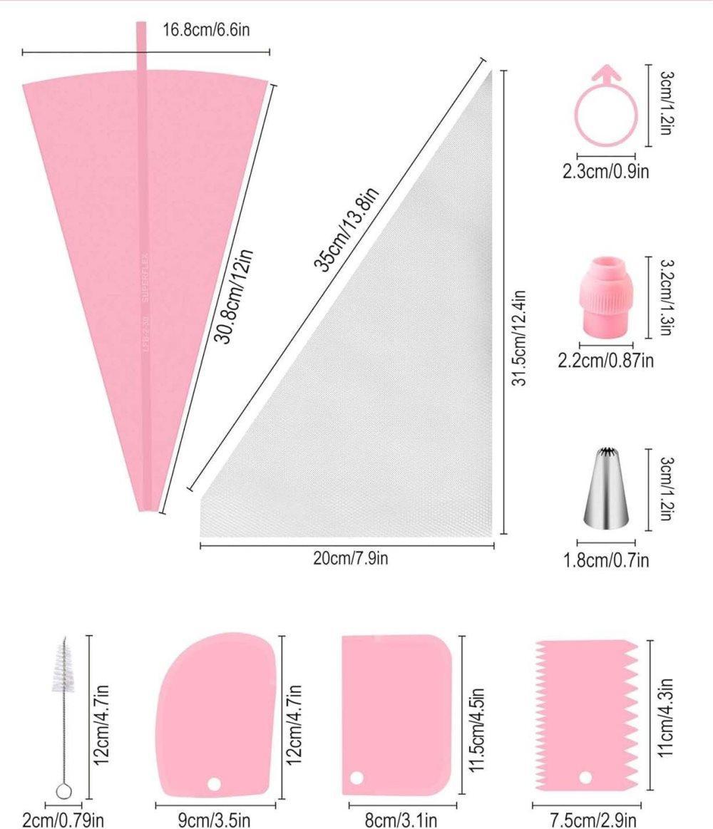 40 Pieces Cake Decorating Piping Set with Icing Nozzles, Compatible with Decorating Bag