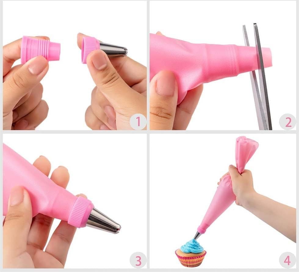 40 Pieces Cake Decorating Piping Set with Icing Nozzles, Compatible with Decorating Bag