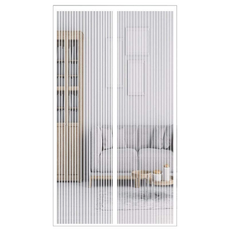Magnetic Door Screens - 80x210 cm Self-Closing - High-Density Insect Mesh - No Drilling Required - White