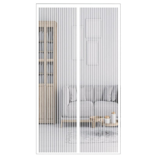Magnetic Door Screens - 80x210 cm Self-Closing - High-Density Insect Mesh - No Drilling Required - White