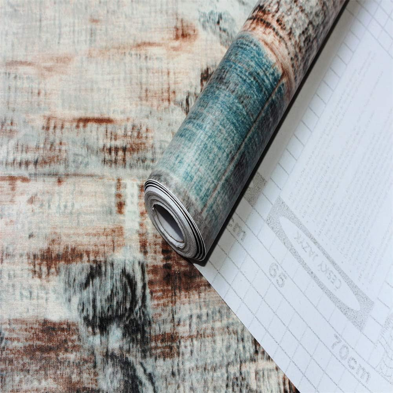 Self Adhesive Vinyl Wallpaper For Furniture Countertop Brown wood grainPattern Decorative Sticker,0.45*6M