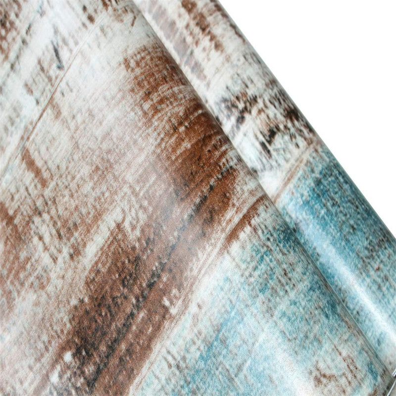 Self Adhesive Vinyl Wallpaper For Furniture Countertop Brown wood grainPattern Decorative Sticker,0.45*6M