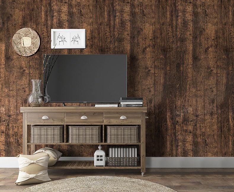 Self Adhesive Vinyl Wallpaper For Furniture Countertop Light brown wood grain Pattern Decorative Sticker,0.45*6M