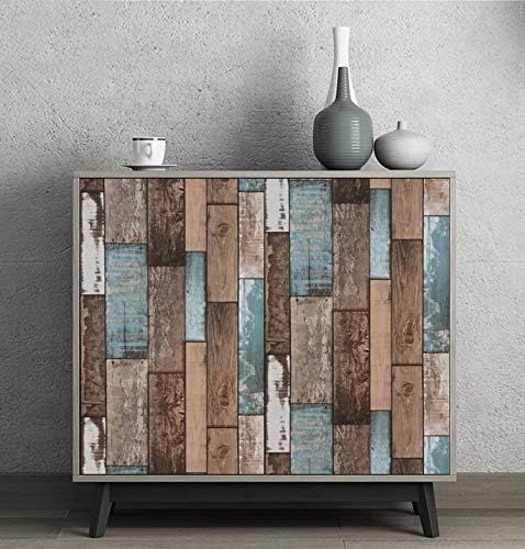 Self Adhesive Vinyl Wallpaper For Furniture Countertop Emerald green brown wood grain Pattern Decorative Sticker,0.45*6M