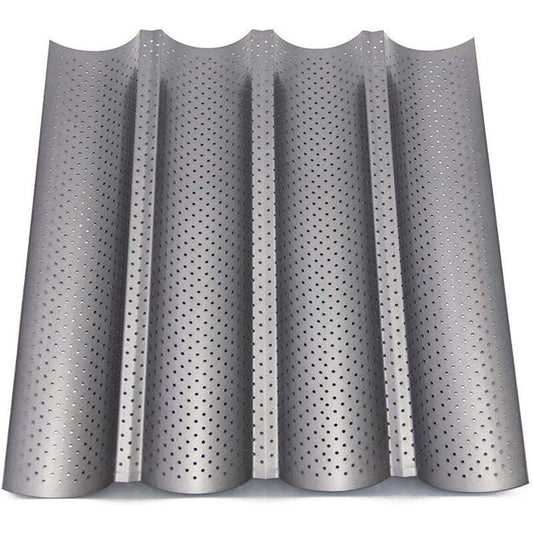 Perforated Non Stick Baguette Baking Tray Mold for 4 Baguettes