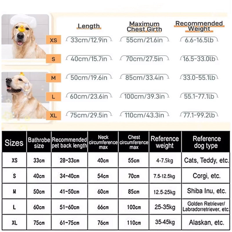 Dog Bathrobe Microfiber Absorbent Drying Coat, Brown, XS