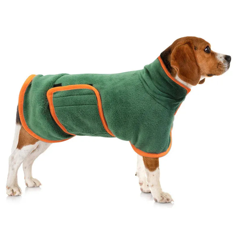 Dog Bathrobe Microfiber Absorbent Drying Coat, Blue, L