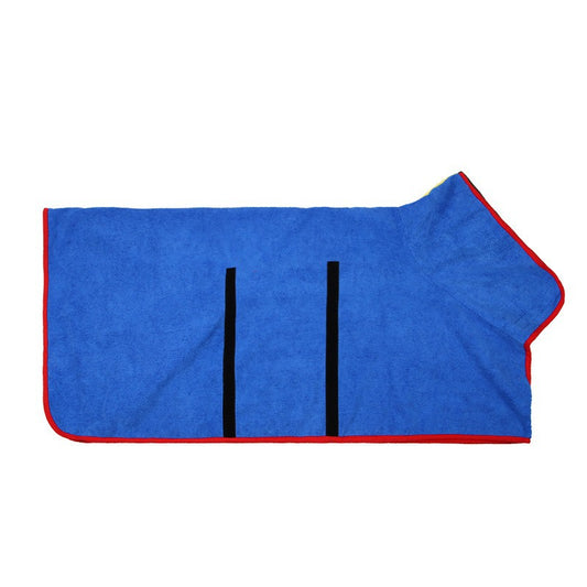 Dog Bathrobe Microfiber Absorbent Drying Coat, Blue, M
