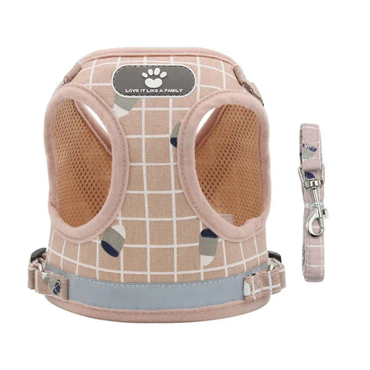 Small Dog Harness Vest Breathable Mesh Puppy Vest, Red, L