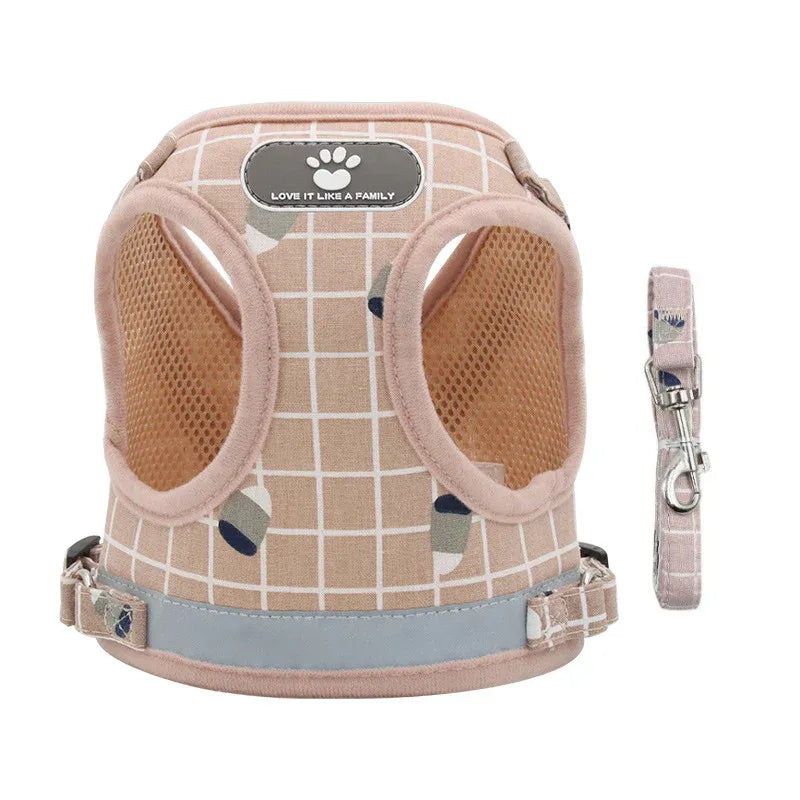 Small Dog Harness Vest Breathable Mesh Puppy Vest, Red, XL
