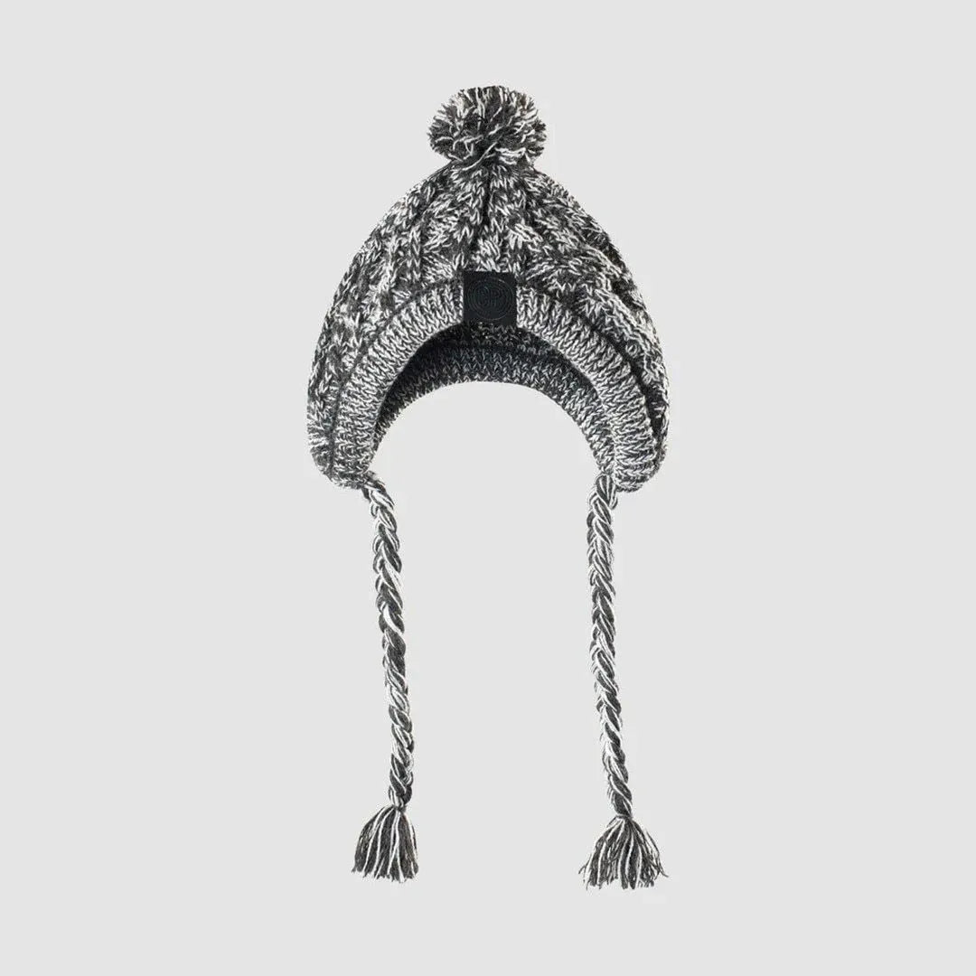 Dog Hat Knitted Windproof Winter Pom Hat, Black, L