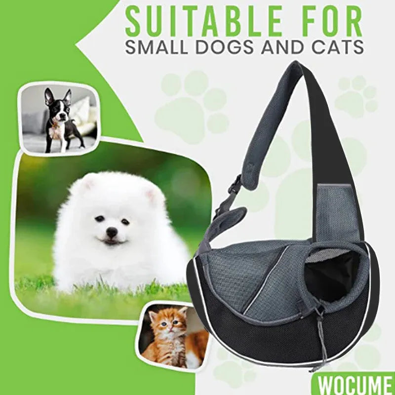 Small Pet Carrier Sling Crossbody Bag for Cats and Dogs, Purple, S