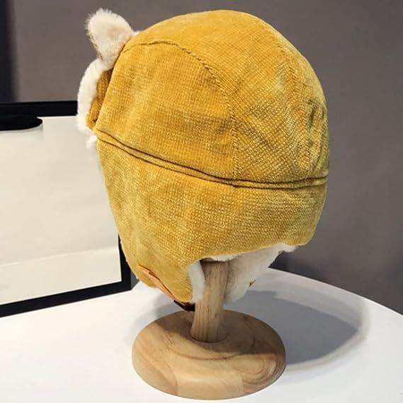 Women's Winter Hat (Head Circumference: 56-58 cm) - Cute Cat Ears - Aviator Hat with Earflaps - Ski Ushanka with Buckle Closure
