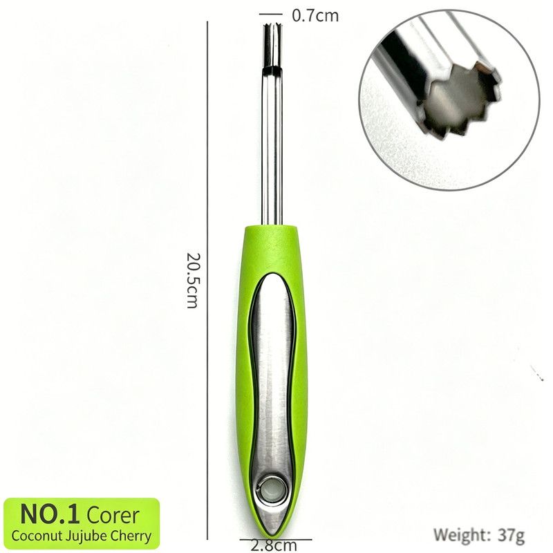 Stainless Steel Apple Corer and Fruit Cutter Tool, Manual Apple Slicer and Seed Remover