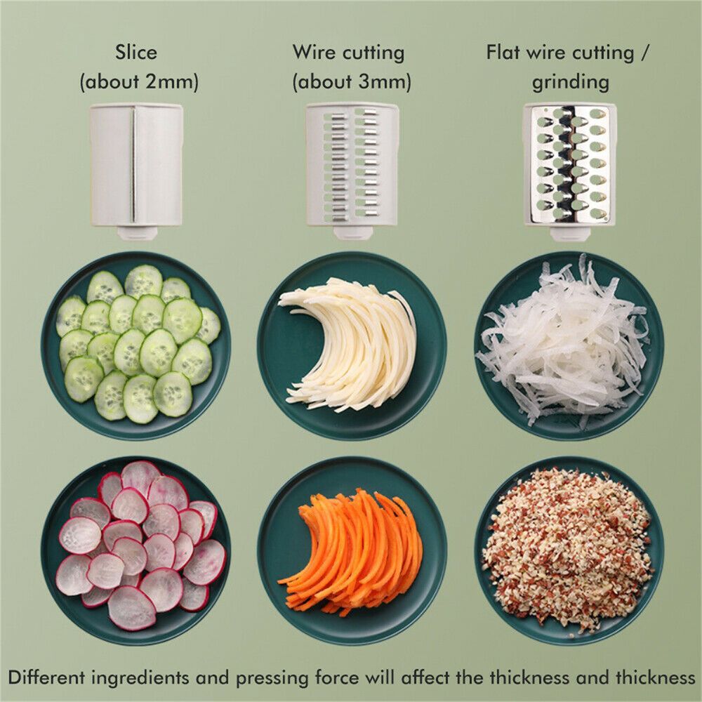 Manual Rotary Drum Grater, Vegetable Slicer, Chopper and Cheese Grater for Kitchen