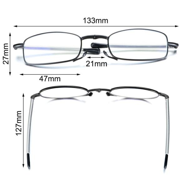 Foldable reading glasses,  compact  for men and women（Red 300）