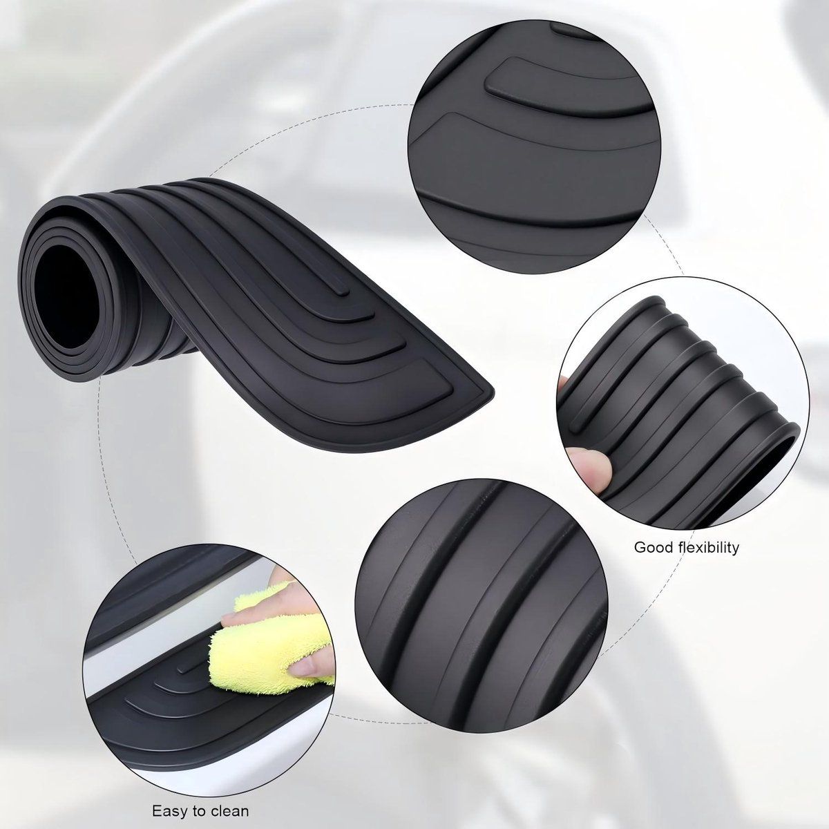 Pink Universal Car Bumper Protection Strip Scratch Resistant Anti Slip, 104 x 9 cm