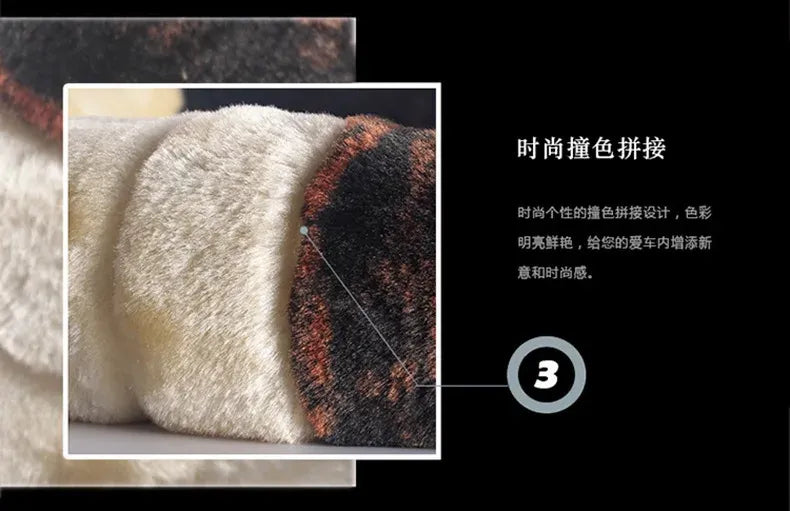 Super Soft Plush Car Steering Wheel Cover Faux Fur Winter Warm Black B