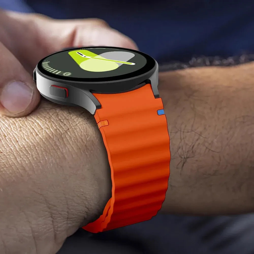 No Gap Sport Silicone Watch Band Compatible with Samsung Galaxy Watch 7 FE 5 Pro 6 4 Classic Black SM7 NO, 40mm 44mm