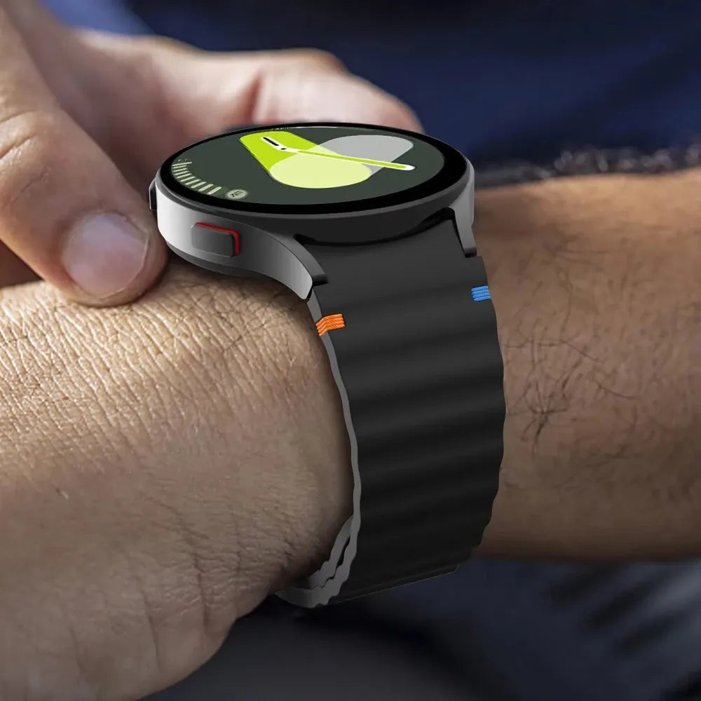 No Gap Sport Silicone Watch Band Compatible with Samsung Galaxy Watch 7 FE 5 Pro 6 4 Classic Orange SM7 NO, 40mm 44mm