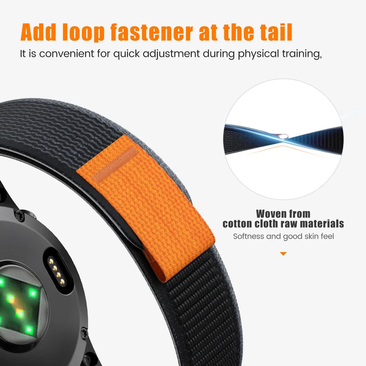 Nylon Watch Band Compatible with Garmin Fenix 7 7X 6X Pro Enduro Instinct Mk1 Epix Gen 2 A13,22mm