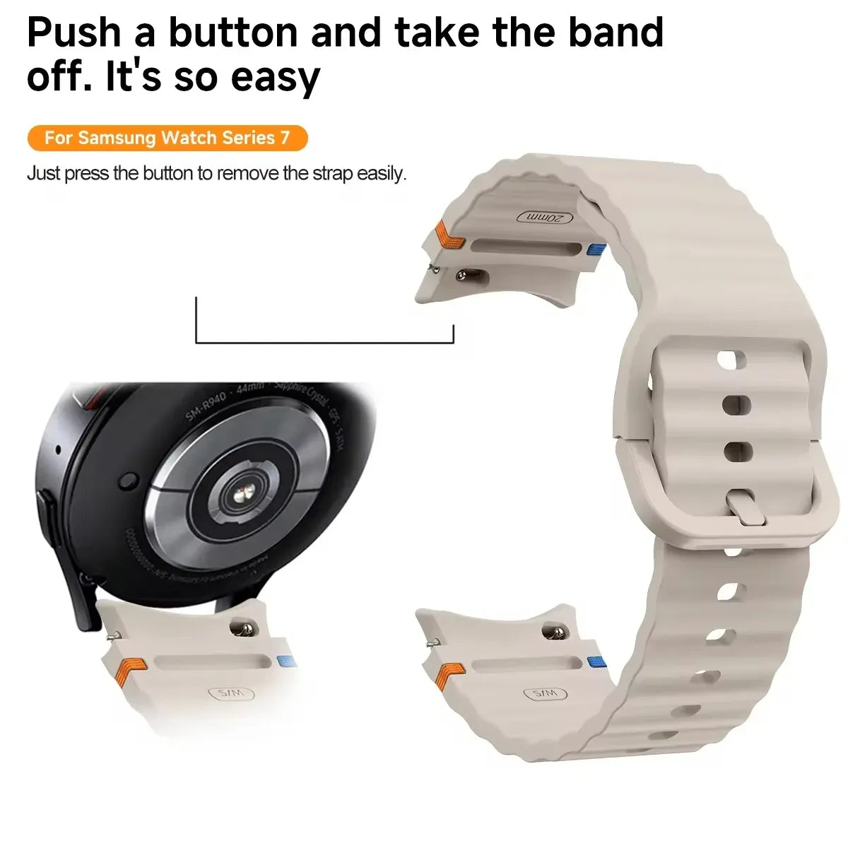 Silicone Watch Band Compatible with Samsung Galaxy Watch 4 Classic Black, 42mm 46mm