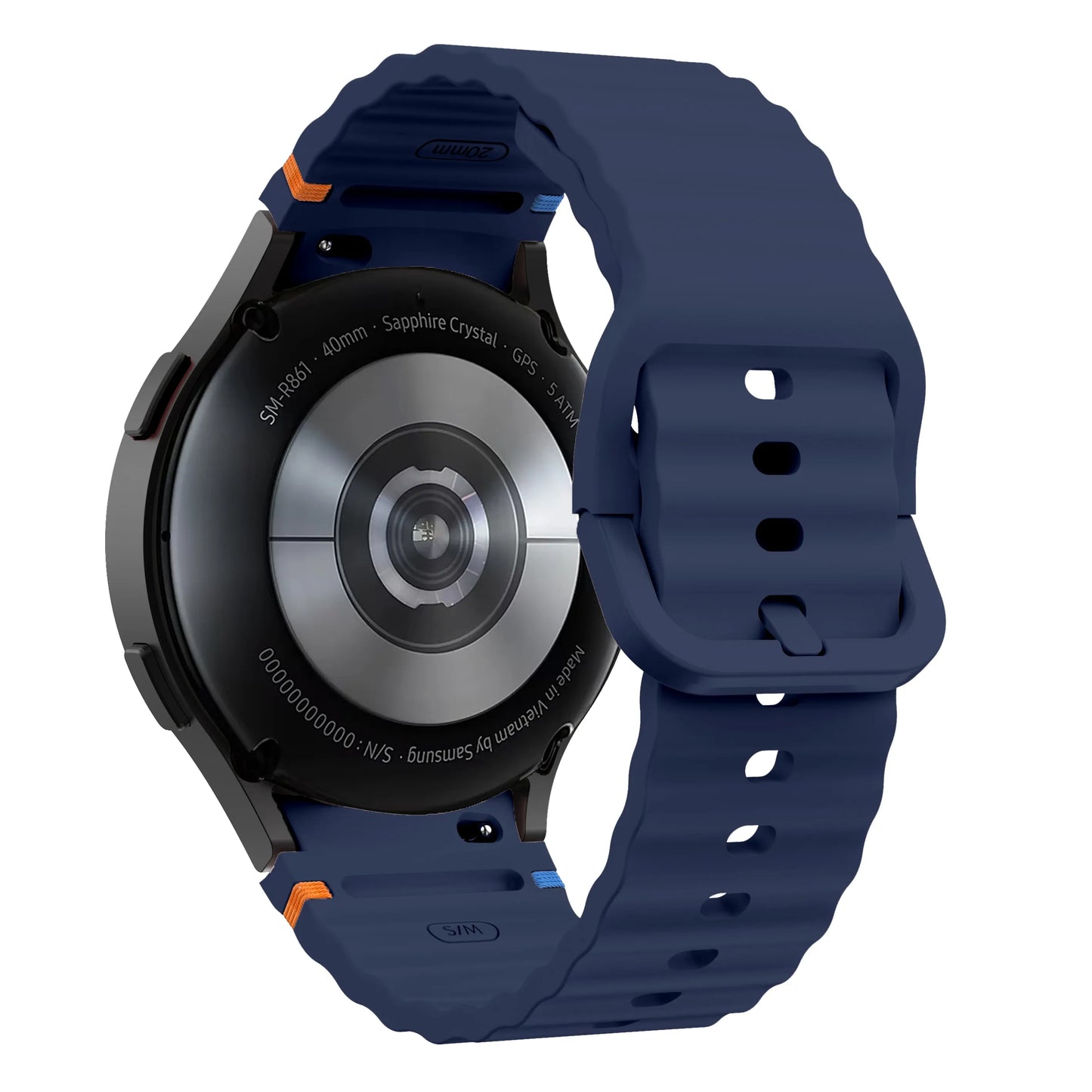 Silicone Watch Band Compatible with Samsung Galaxy Watch 4 Classic Midnight Blue, 42mm 46mm