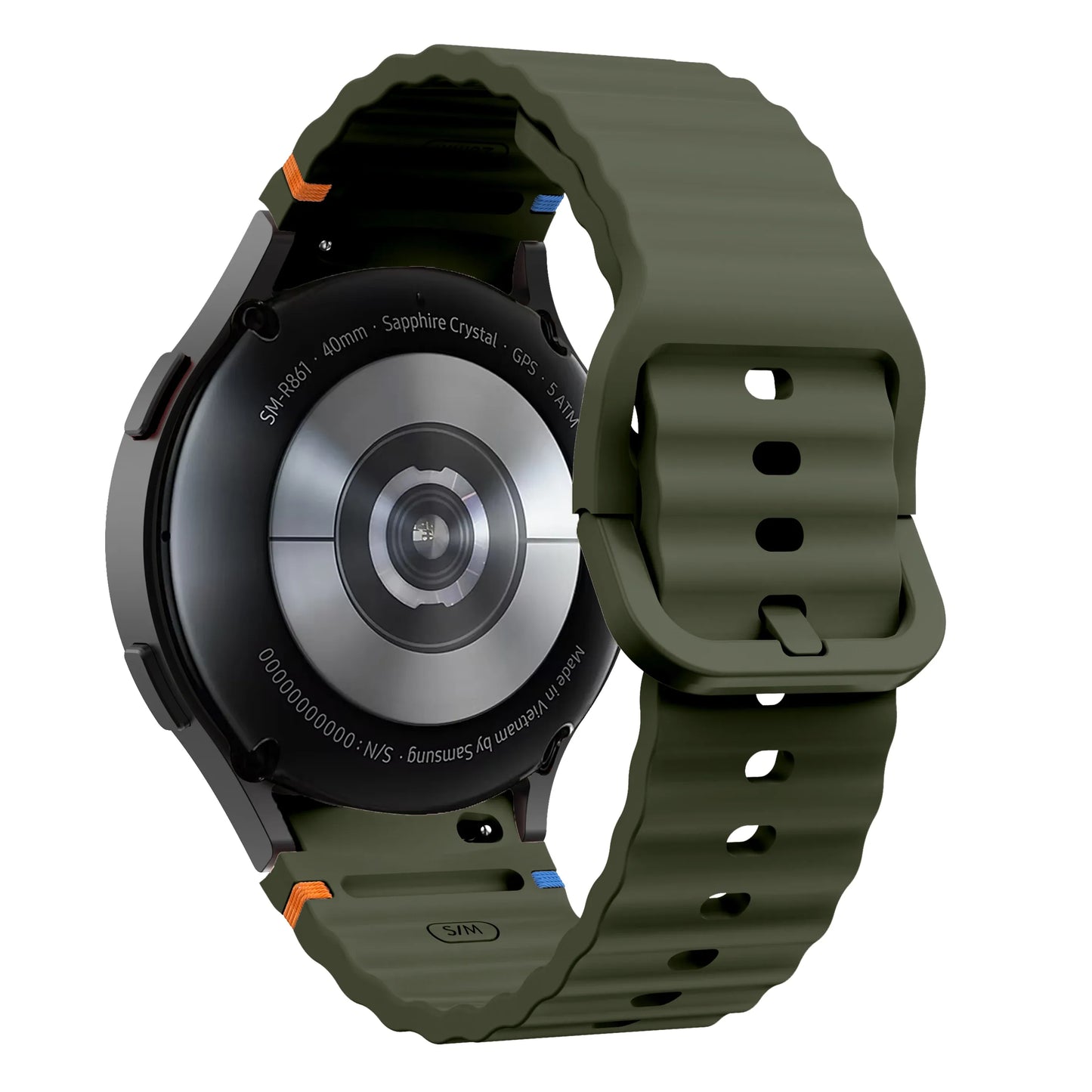 Silicone Watch Band Compatible with Samsung Galaxy Watch 4 Classic Military Green, 42mm 46mm