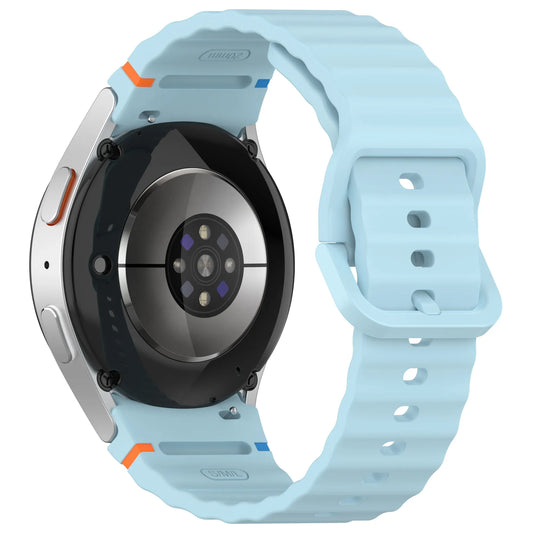 Silicone Watch Band Compatible with Samsung Galaxy Watch 6 Classic Light Blue, 42mm 46mm