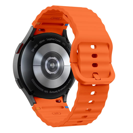 Silicone Watch Band Compatible with Samsung Galaxy Watch 6 Classic Orange, 42mm 46mm