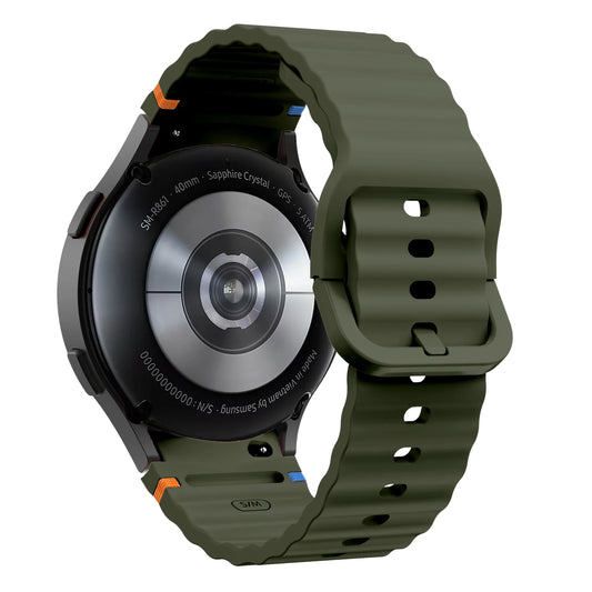 Silicone Watch Band Compatible with Samsung Galaxy Watch 5 Military Green, 40mm 44mm