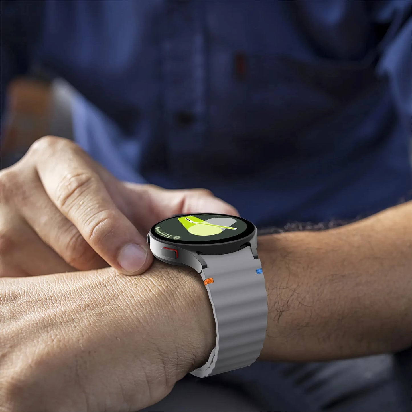 Silicone Watch Band Compatible with Samsung Galaxy Watch 5 Pro Olive Green, 45mm