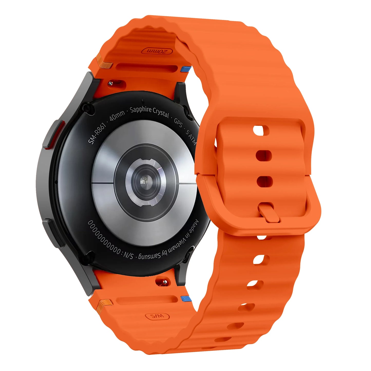 Silicone Watch Band Compatible with Samsung Galaxy Watch 5 Pro Orange, 45mm