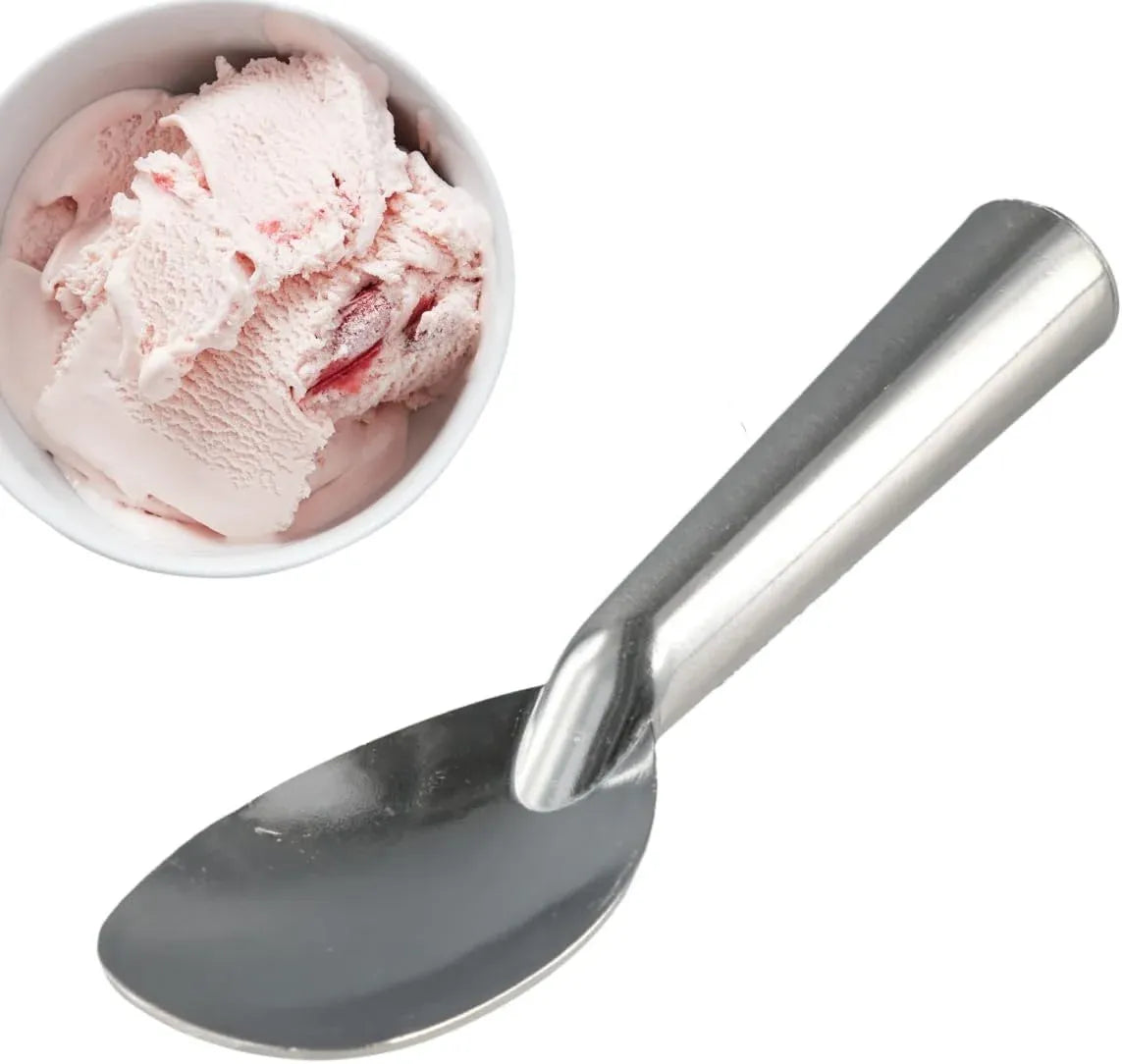 Aluminum Ice Cream Spade Scoop, Beveled Paddle with Ergonomic Hollow Handle for Gelato Sorbet, Silver
