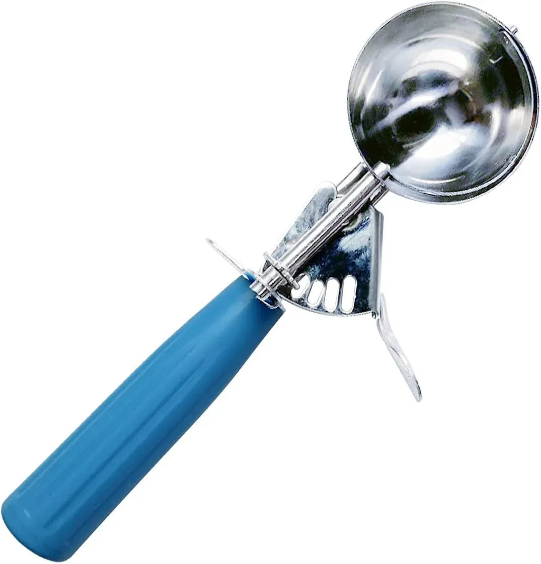 Ice Cream Cookie Dough Scoop, 304 Stainless Steel Trigger Scoop with ABS Handle, Blue 2.48 In