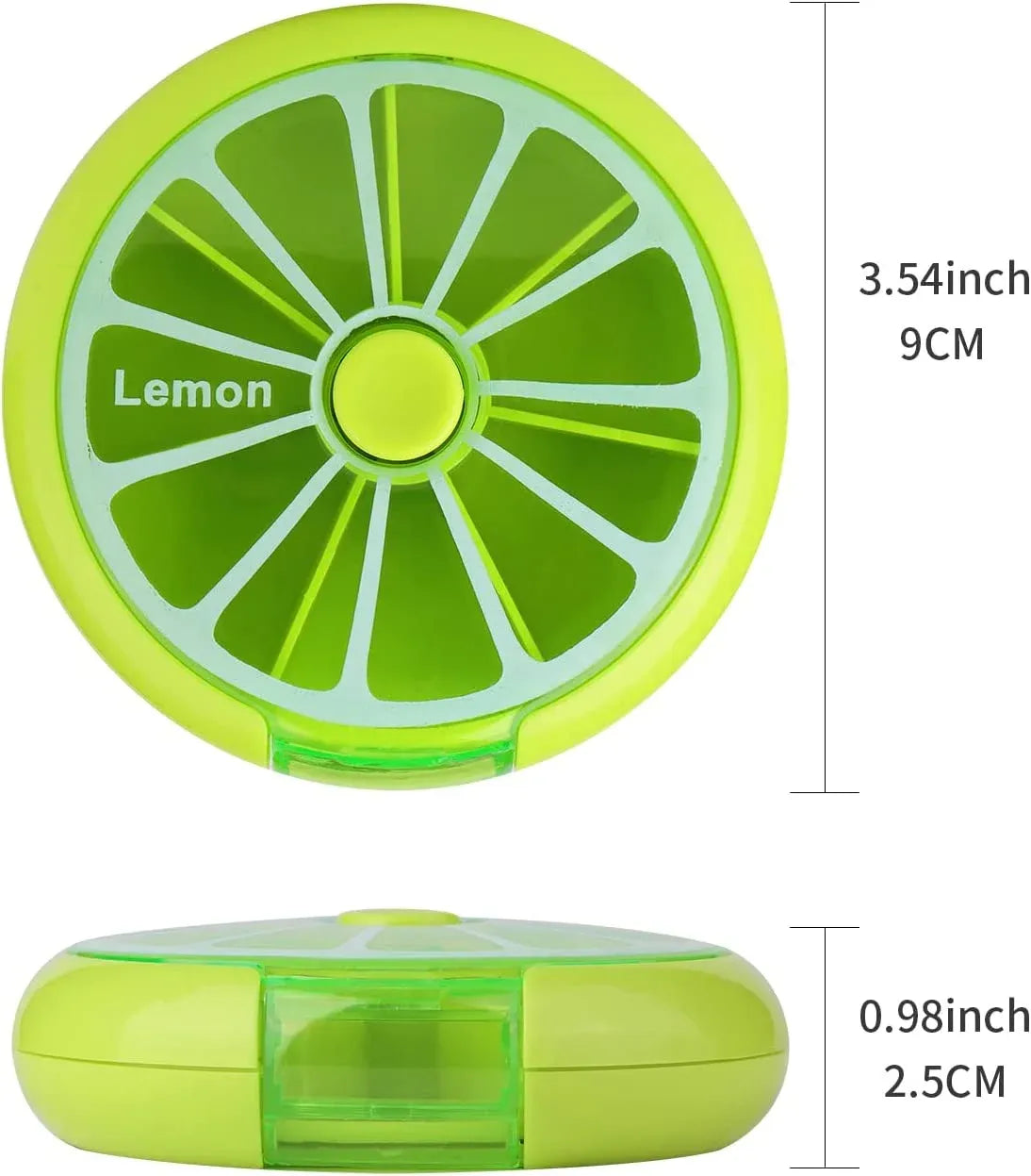 7 Day Rotary Pill Organizer Box, Portable 3 Compartment Medicine Case, Mixed Color 9cm