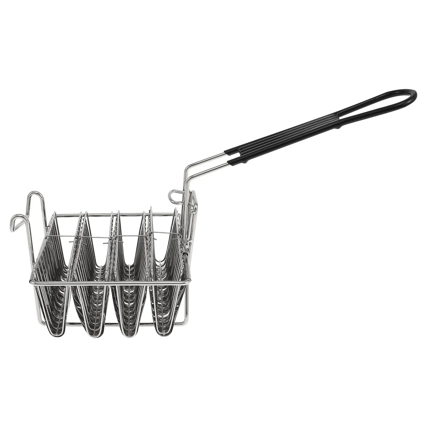 Stainless Steel Taco Shell Fryer Basket, 4 Shell Tortilla Fry Rack with Detachable Handle