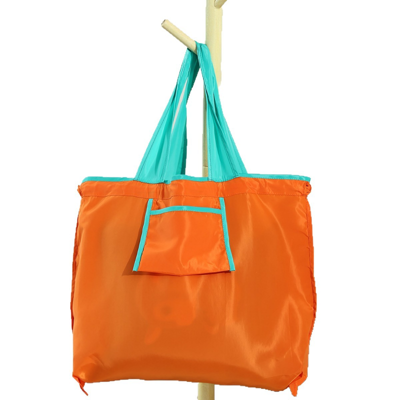 Foldable Reusable Grocery Tote Bag, Drawstring Shoulder Handbag, Lightweight Travel Storage Bag for Supermarket Shopping, Outdoor & Daily Use(Mustard yellow)