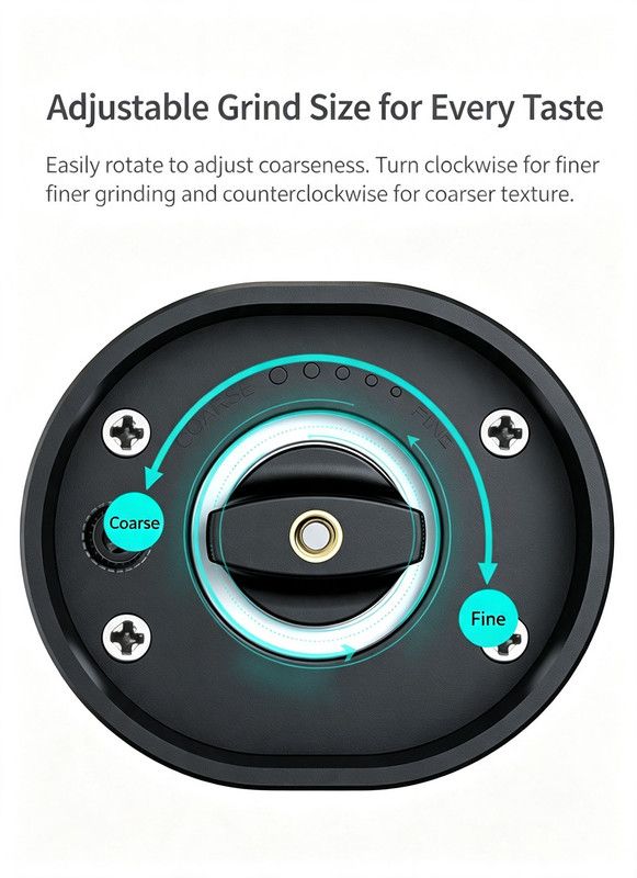 Electric Salt and Pepper Grinder Set with Storage Base, One-Touch Operation, Adjustable Coarseness and LED Light