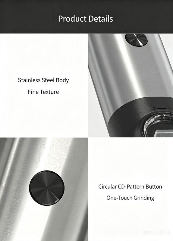 Electric Salt and Pepper Grinder Set with Storage Base, One-Touch Operation, Adjustable Coarseness and LED Light