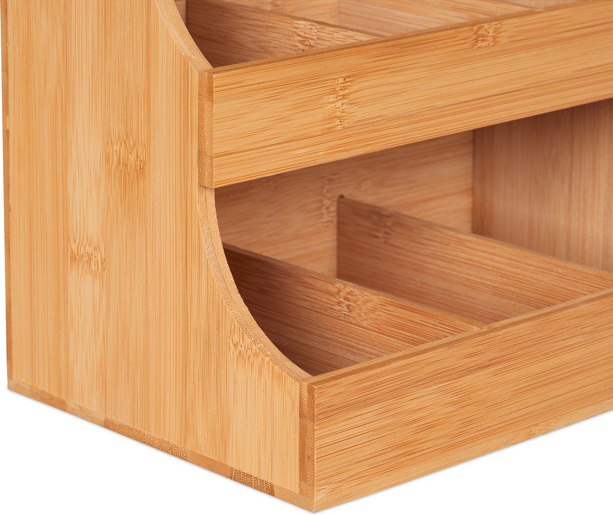 9-Compartment Bamboo Coffee and Tea Organizer for Cups, Pods and Sachets, 24 x 26.5 x 17.5 cm