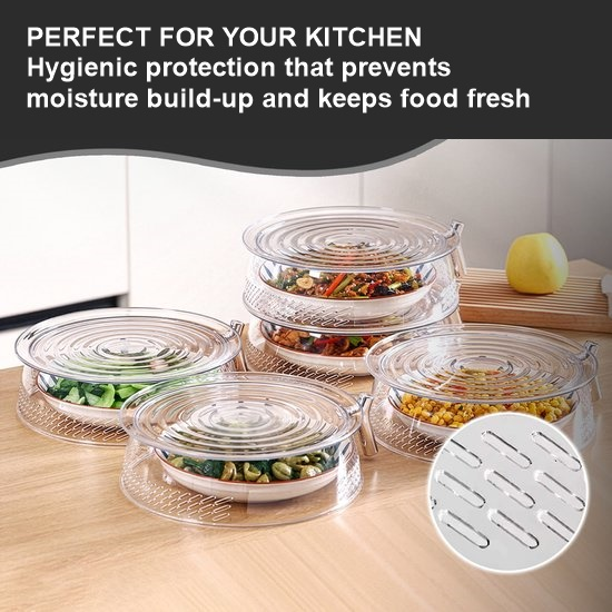 3-Piece Foldable Mesh Food Cover Set, Washable Stackable Fly Covers for Indoor and Outdoor Use, 25 cm
