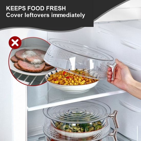 3-Piece Foldable Mesh Food Cover Set, Washable Stackable Fly Covers for Indoor and Outdoor Use, 25 cm