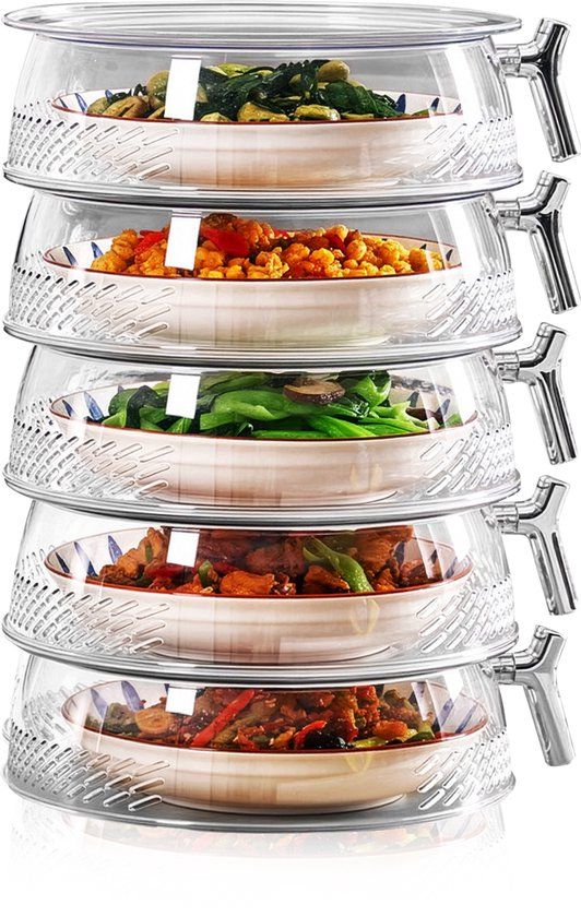 3-Piece Foldable Mesh Food Cover Set, Washable Stackable Fly Covers for Indoor and Outdoor Use, 25 cm
