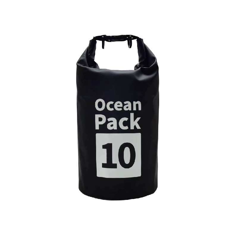 Ocean Pack Waterproof Dry Bag, 10L Double Shoulder Strap, 500D PVC Waterproof Sack for Kayaking, Swimming, Fishing, Camping, Outdoor Travel, Floating Dry Storage Bag(Black)