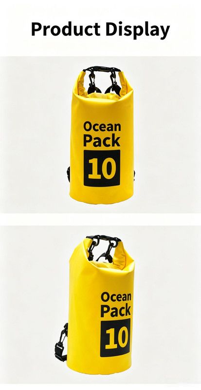 Ocean Pack Waterproof Dry Bag, 10L Double Shoulder Strap, 500D PVC Waterproof Sack for Kayaking, Swimming, Fishing, Camping, Outdoor Travel, Floating Dry Storage Bag(White)