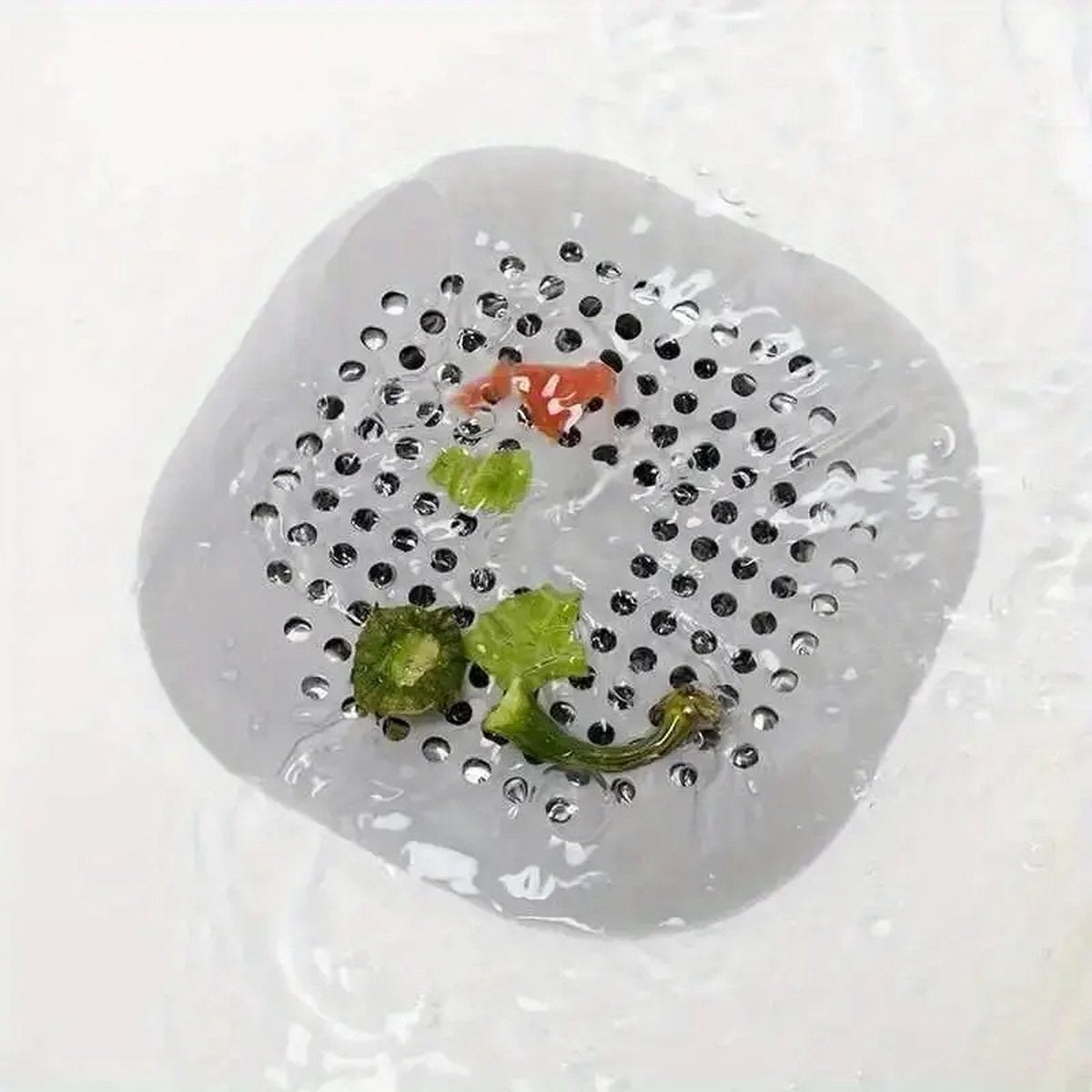 Luxury Shower Drain Mat with Suction Cups | Sink Filter | Drain Plug | Small Drain | Shower Tray | Hair Stopper | 14 CM Diameter | Silicone | White