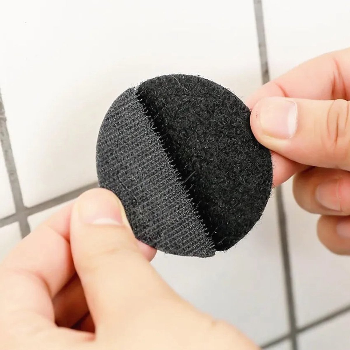 10 Pairs Self-Adhesive Double-Sided Hook and Loop Tape with Anti-Slip | Velcro | Self-Adhesive Pads | 6 CM Diameter | Carpet Tape | Furniture Tape | Black