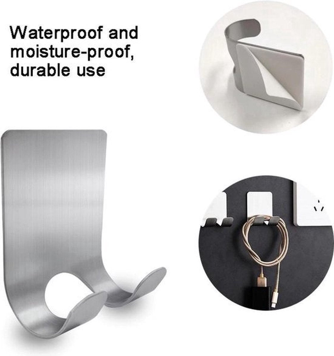 2-Piece Stainless Steel Razor Holder | Razor Tray | Self-Adhesive Razor Holder | Razor Hook | Razor Hanging | Silver